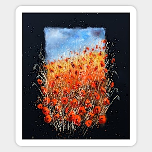 Bursting poppies Sticker